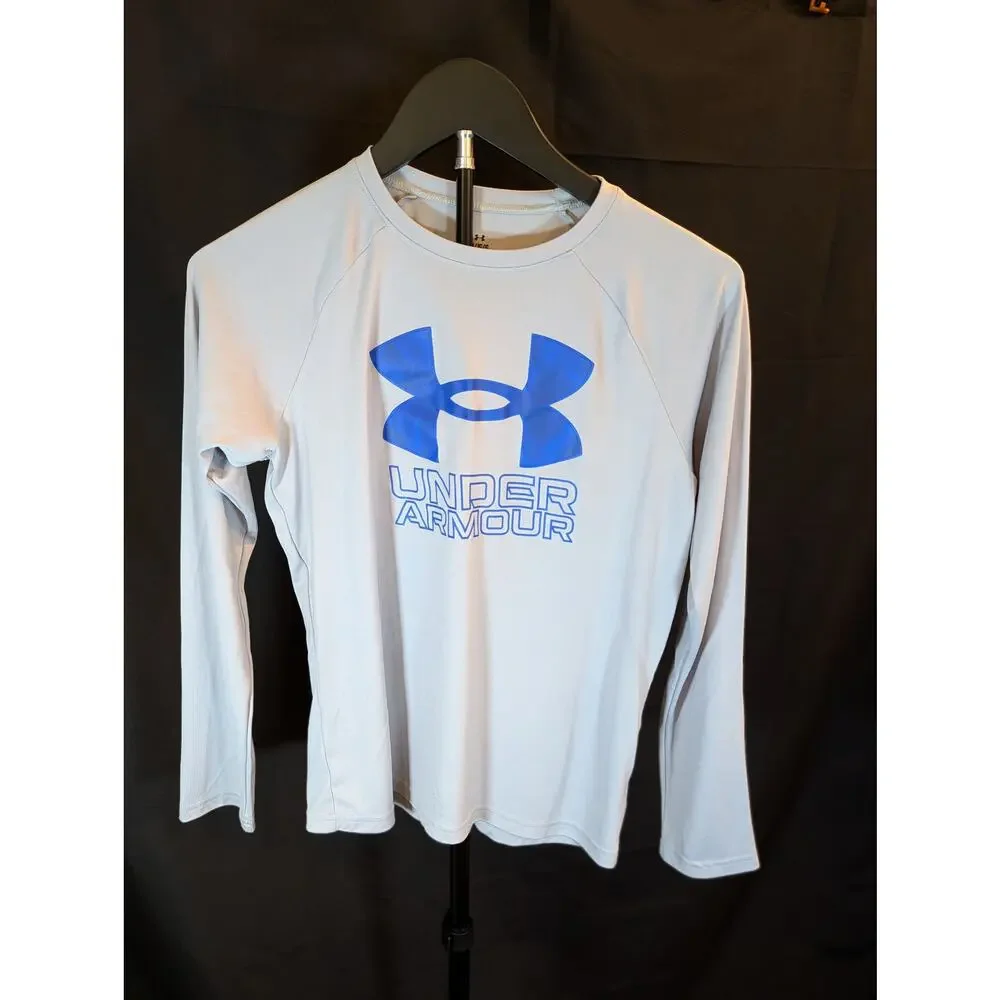 Under Armour Boys YLG 3 Pc Set Jacket Shorts Shirt Youth Large Gray Blue